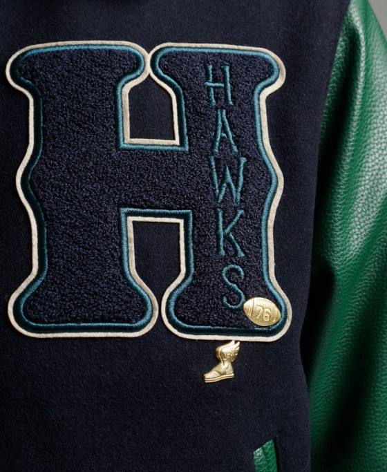 Superdry jachetă bomber de varsity mixtă îmbrăcăminte marina bărbați JX0Z4569