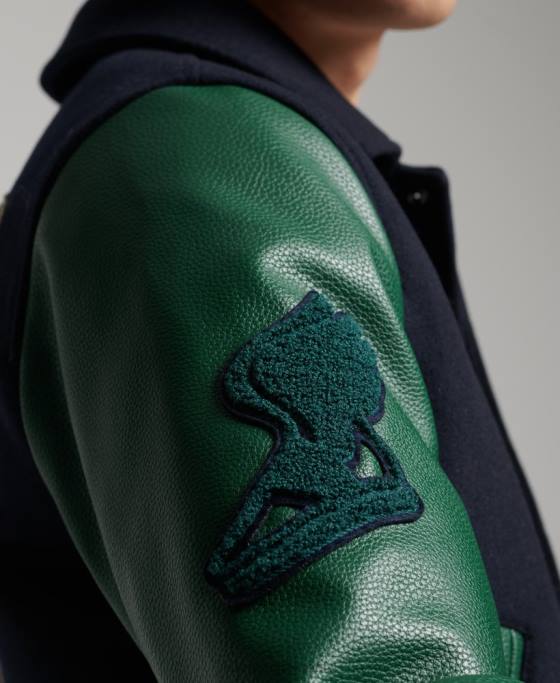 Superdry jachetă bomber de varsity mixtă îmbrăcăminte marina bărbați JX0Z4569