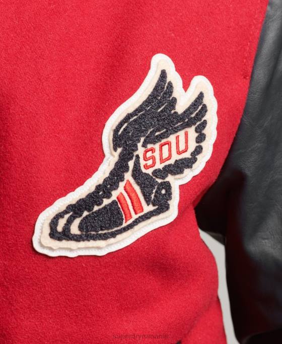 Superdry jachetă bomber de varsity petic îmbrăcăminte roșu femei JX0Z5471