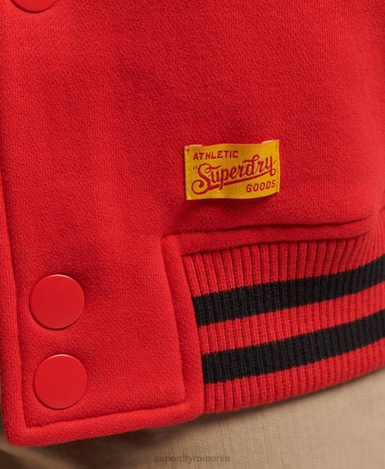 Superdry jachetă bomber din jerseu colegial îmbrăcăminte roșu bărbați JX0Z5217