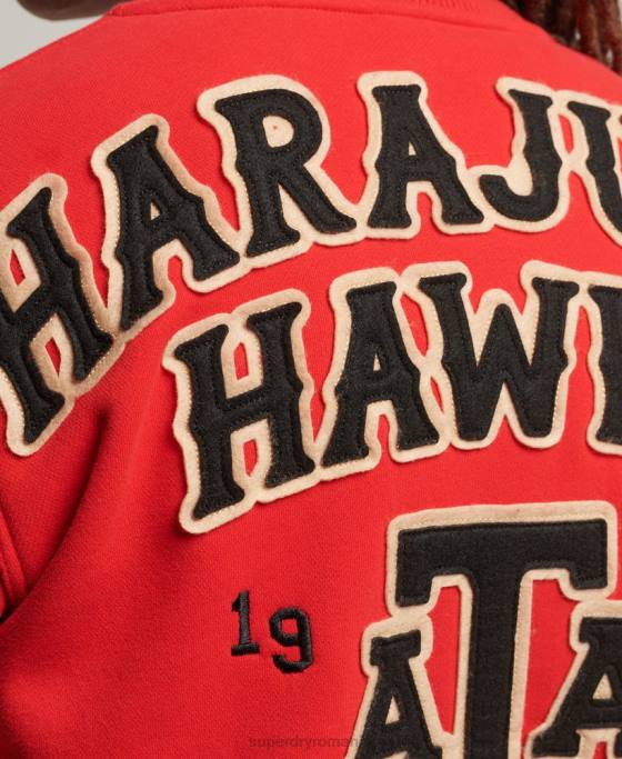 Superdry jachetă bomber din jerseu colegial îmbrăcăminte roșu bărbați JX0Z5217