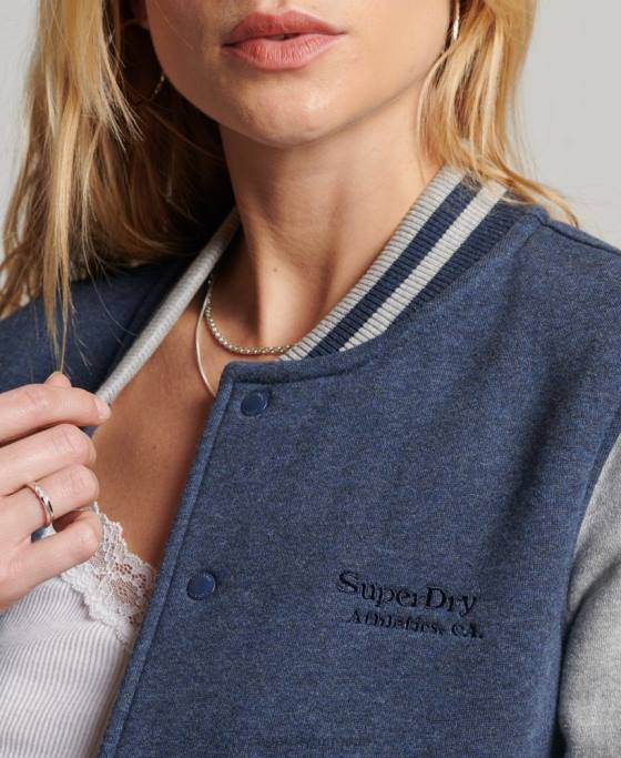 Superdry jachetă bomber din jerseu cu logo vintage îmbrăcăminte marina femei JX0Z3412