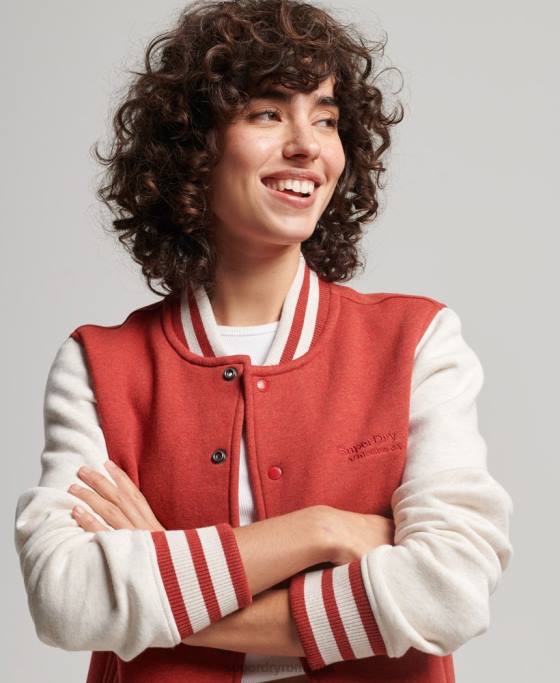 Superdry jachetă bomber din jerseu cu logo vintage îmbrăcăminte roșu femei JX0Z3317