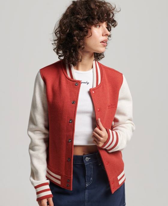 Superdry jachetă bomber din jerseu cu logo vintage îmbrăcăminte roșu femei JX0Z3317