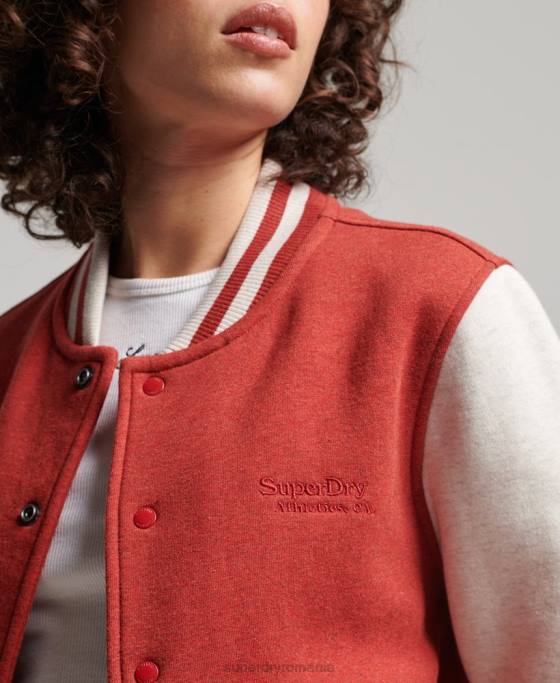 Superdry jachetă bomber din jerseu cu logo vintage îmbrăcăminte roșu femei JX0Z3317