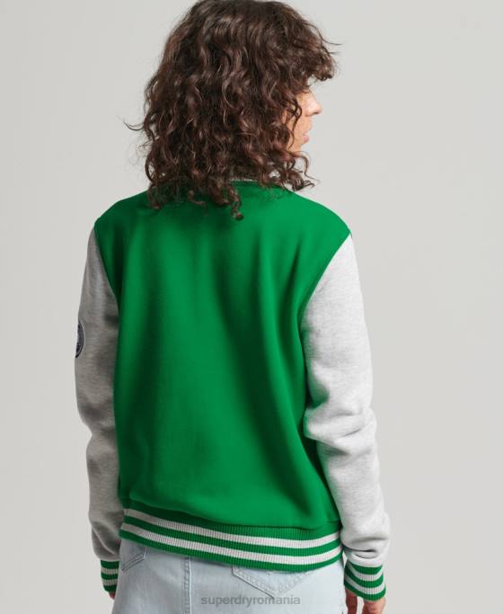 Superdry jachetă bomber din jerseu de epocă îmbrăcăminte verde femei JX0Z5943