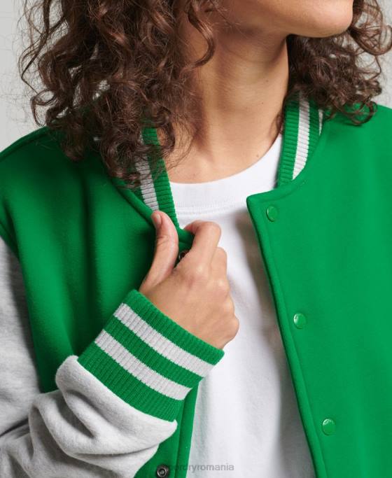 Superdry jachetă bomber din jerseu de epocă îmbrăcăminte verde femei JX0Z5943
