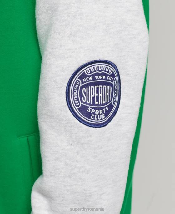 Superdry jachetă bomber din jerseu de epocă îmbrăcăminte verde femei JX0Z5943