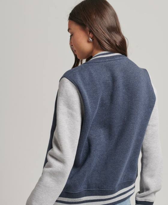 Superdry jachetă bomber din jerseu esențial îmbrăcăminte marina femei JX0Z3500