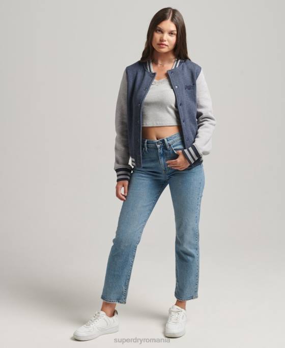 Superdry jachetă bomber din jerseu esențial îmbrăcăminte marina femei JX0Z3500