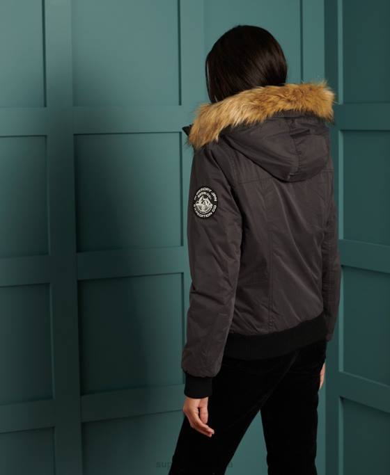 Superdry jachetă bomber din microfibră îmbrăcăminte negru femei JX0Z5712