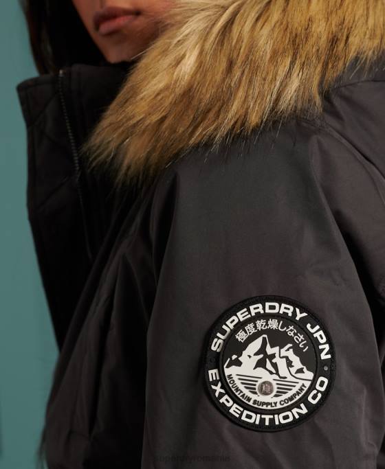 Superdry jachetă bomber din microfibră îmbrăcăminte negru femei JX0Z5712