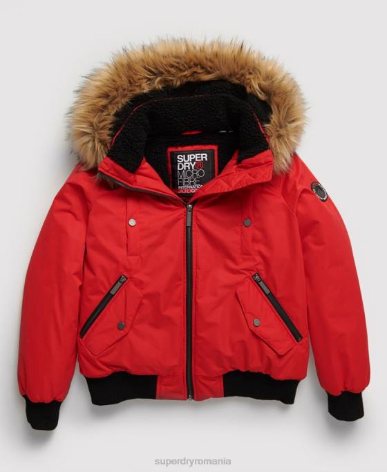 Superdry jachetă bomber din microfibră îmbrăcăminte roșu femei JX0Z5685