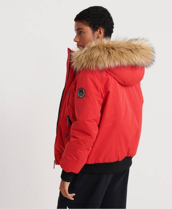 Superdry jachetă bomber din microfibră îmbrăcăminte roșu femei JX0Z5685