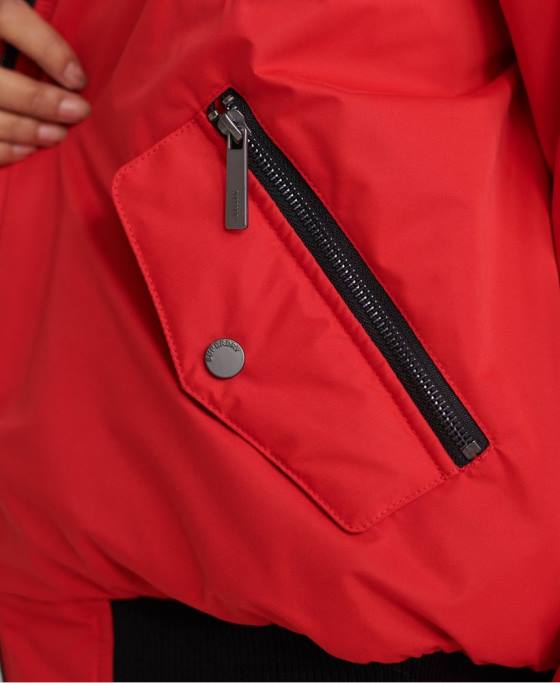 Superdry jachetă bomber din microfibră îmbrăcăminte roșu femei JX0Z5685