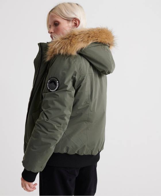 Superdry jachetă bomber din microfibră îmbrăcăminte verde femei JX0Z5711