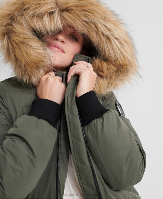 Superdry jachetă bomber din microfibră îmbrăcăminte verde femei JX0Z5711