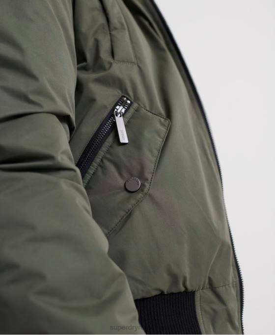 Superdry jachetă bomber din microfibră îmbrăcăminte verde femei JX0Z5711