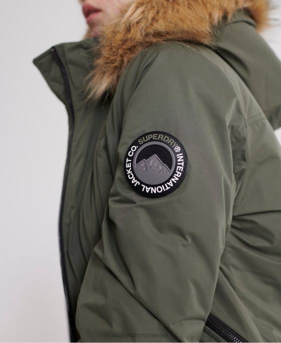 Superdry jachetă bomber din microfibră îmbrăcăminte verde femei JX0Z5711