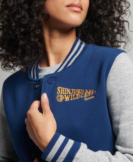 Superdry jachetă bomber din tricou de baseball de epocă îmbrăcăminte marina femei JX0Z5751