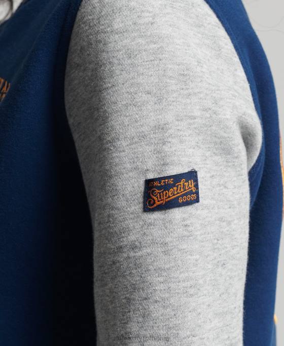 Superdry jachetă bomber din tricou de baseball de epocă îmbrăcăminte marina femei JX0Z5751