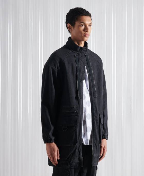 Superdry jachetă bomber dublă sdx ediție limitată îmbrăcăminte negru bărbați JX0Z5555