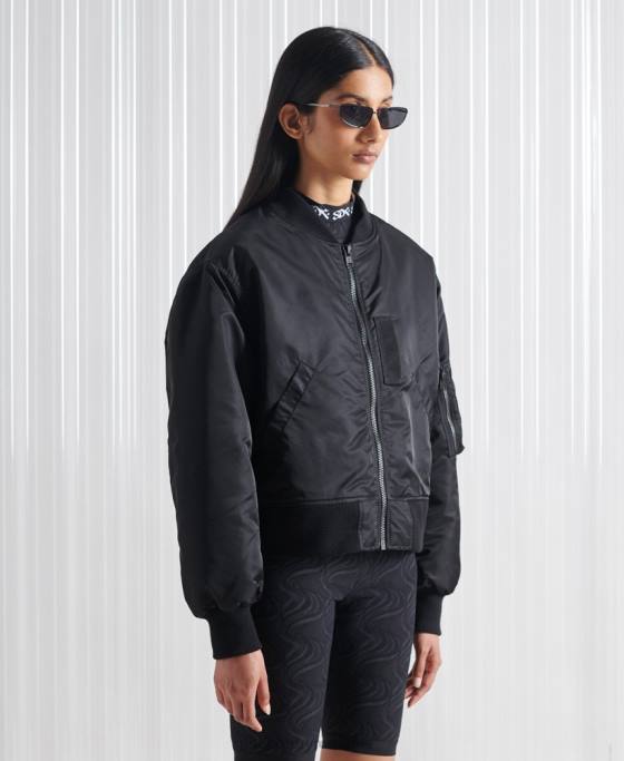 Superdry jachetă bomber dublă sdx ediție limitată îmbrăcăminte negru bărbați JX0Z5555