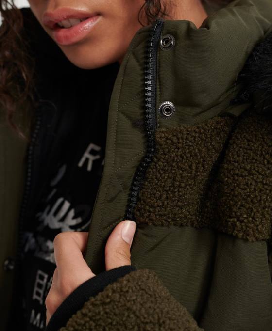 Superdry jachetă bomber ella sherpa îmbrăcăminte kaki femei JX0Z3855