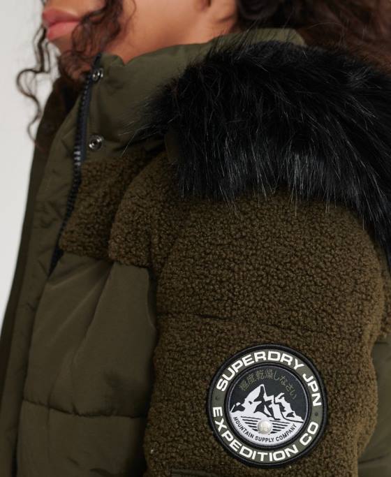 Superdry jachetă bomber ella sherpa îmbrăcăminte kaki femei JX0Z3855