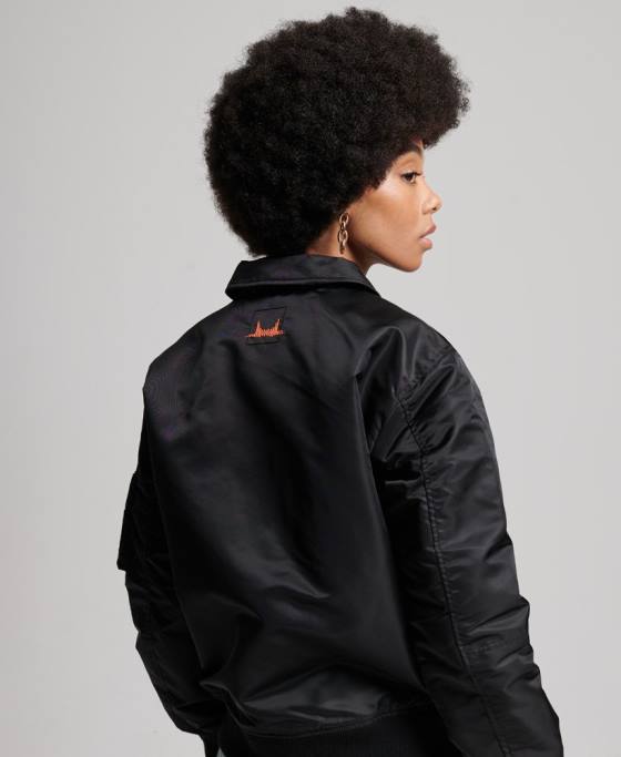 Superdry jachetă bomber energy ma2 îmbrăcăminte negru femei JX0Z5420