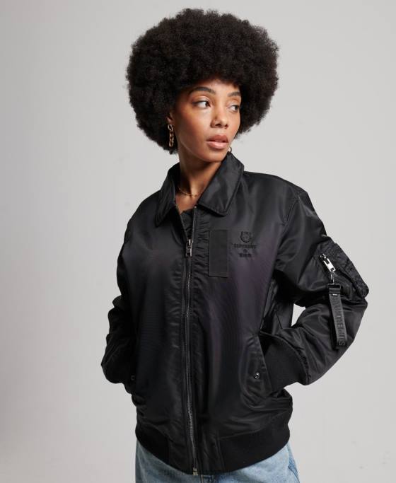 Superdry jachetă bomber energy ma2 îmbrăcăminte negru femei JX0Z5420