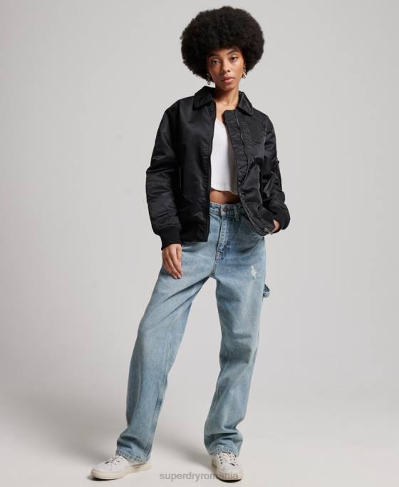Superdry jachetă bomber energy ma2 îmbrăcăminte negru femei JX0Z5420