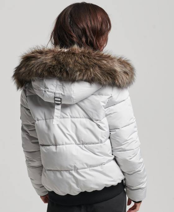 Superdry jachetă bomber everest ella îmbrăcăminte gri deschis femei JX0Z5468