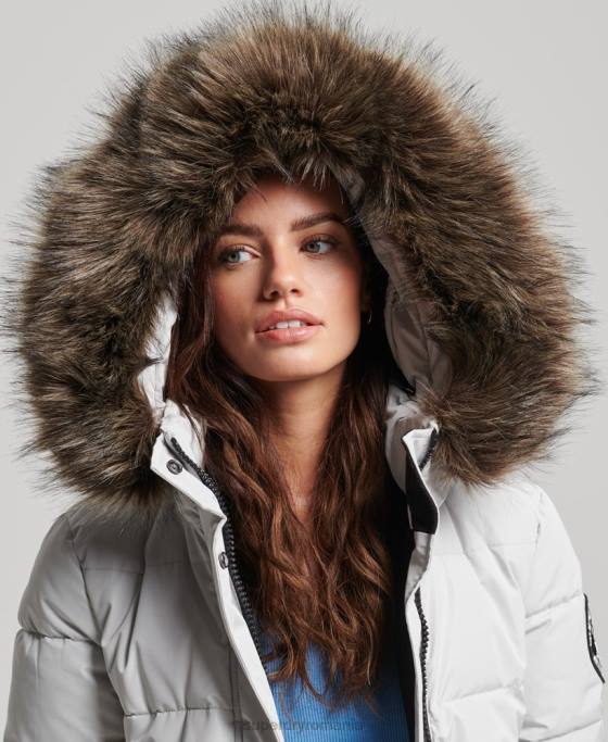 Superdry jachetă bomber everest ella îmbrăcăminte gri deschis femei JX0Z5468