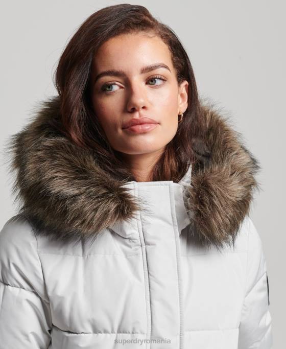 Superdry jachetă bomber everest ella îmbrăcăminte gri deschis femei JX0Z5468