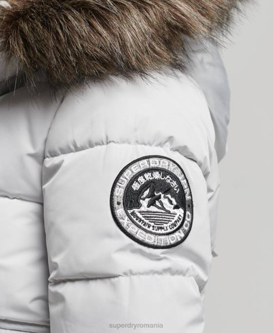 Superdry jachetă bomber everest ella îmbrăcăminte gri deschis femei JX0Z5468