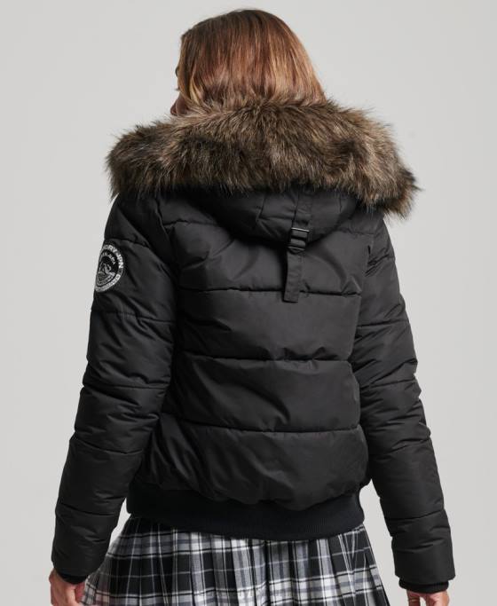 Superdry jachetă bomber everest ella îmbrăcăminte negru femei JX0Z5465