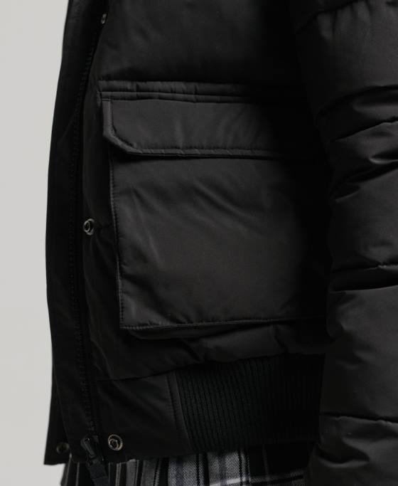 Superdry jachetă bomber everest ella îmbrăcăminte negru femei JX0Z5465