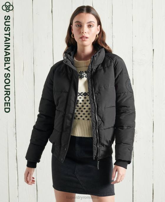 Superdry jachetă bomber everest fără glugă îmbrăcăminte negru femei JX0Z5718