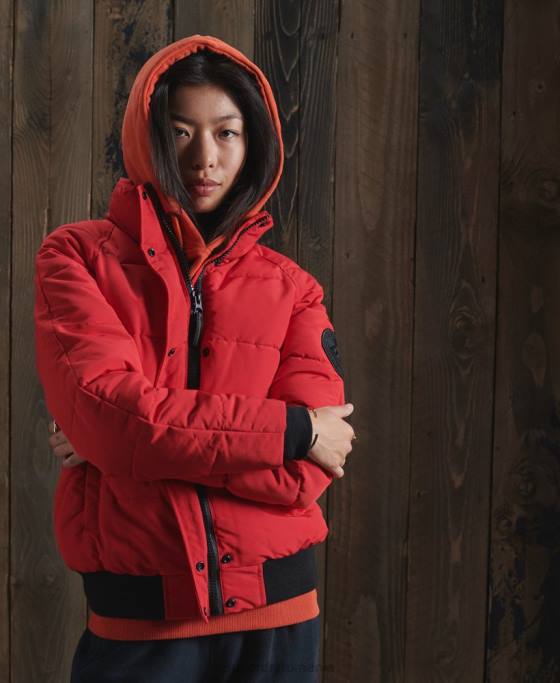 Superdry jachetă bomber everest fără glugă îmbrăcăminte roșu femei JX0Z5659