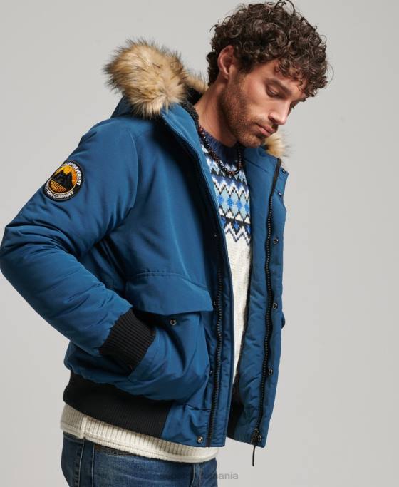 Superdry jachetă bomber everest îmbrăcăminte albastru deschis bărbați JX0Z1121