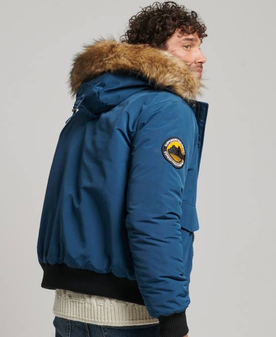 Superdry jachetă bomber everest îmbrăcăminte albastru deschis bărbați JX0Z1121
