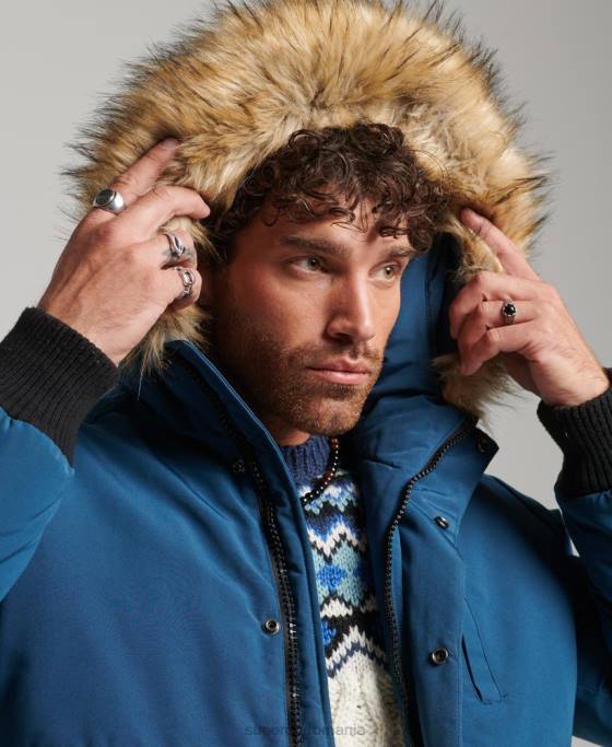 Superdry jachetă bomber everest îmbrăcăminte albastru deschis bărbați JX0Z1121