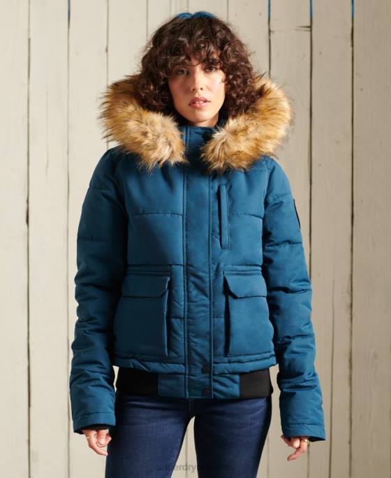 Superdry jachetă bomber everest îmbrăcăminte albastru deschis femei JX0Z5735