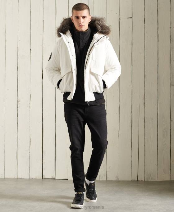 Superdry jachetă bomber everest îmbrăcăminte cremă bărbați JX0Z4567