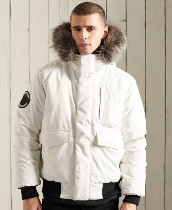 Superdry jachetă bomber everest îmbrăcăminte cremă bărbați JX0Z4567