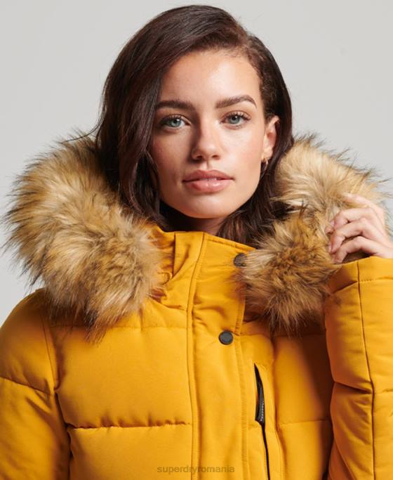 Superdry jachetă bomber everest îmbrăcăminte galben femei JX0Z3811