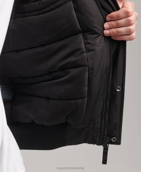 Superdry jachetă bomber everest îmbrăcăminte gri inchis bărbați JX0Z4503