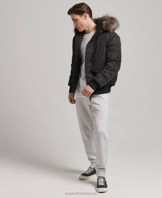 Superdry jachetă bomber everest îmbrăcăminte gri inchis bărbați JX0Z4503