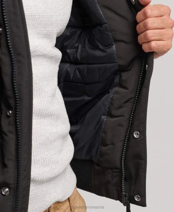 Superdry jachetă bomber everest îmbrăcăminte gri inchis bărbați JX0Z983
